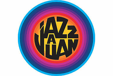 Logo en forme de disque de Jazz à Juan