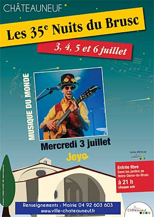 Affiche du Festival Nuits du Brusc avec Jeyo