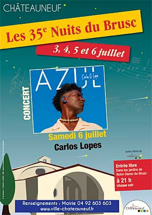 Affiche du Festival Nuits du Brusc avec Carlos Lopes