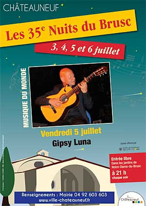 Affiche du Festival Nuits du Brusc avec Gipsy Luna