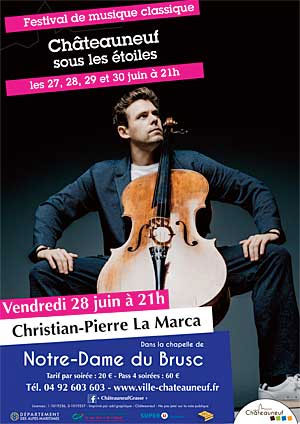 Affiche du Festival de musique classique - Châteauneuf sous les étoiles avec Christian-Pierre La Marca