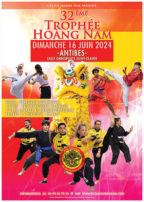 Affiche des 32ème trophée Hoang Nam dimanche 16 juin - salle omnisports Saint-Claude